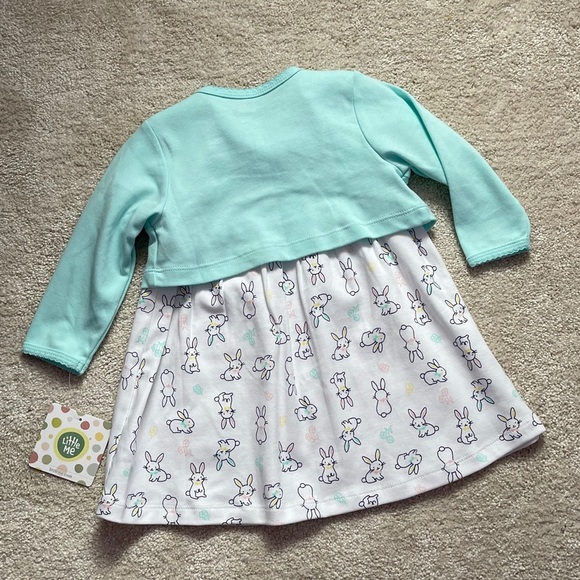 Little Me Easter Bunny Dress Mint Jacket 3 Piece - Picture 10 of 10